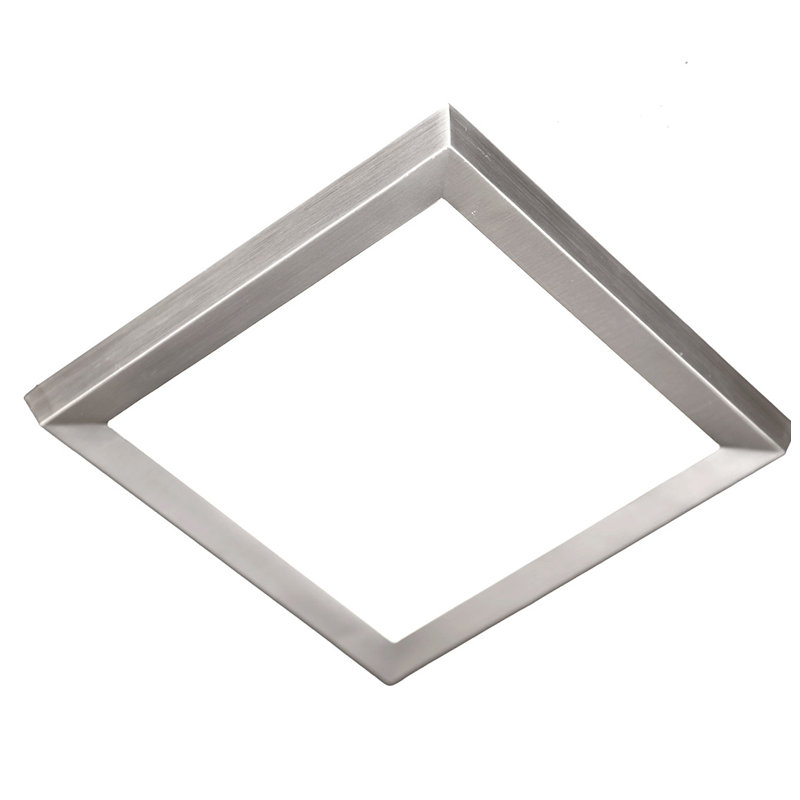 Plafonnier encastré 1 lumière del, Nickel brossé, H 1 po x l 11,38 po x P 11,38 po