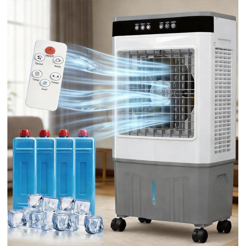 Refroidisseur d'air par évaporation 3000 CFM 5,3 Gal, avec télécommande et minuterie