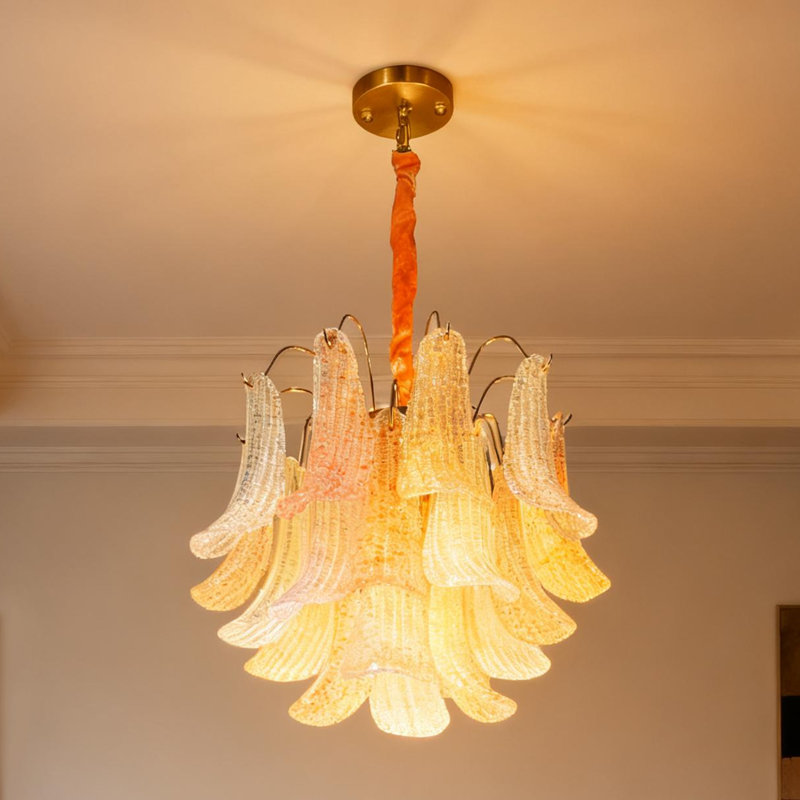 5-lights Stained Glass Chandelier with Dimmable Bulbs
