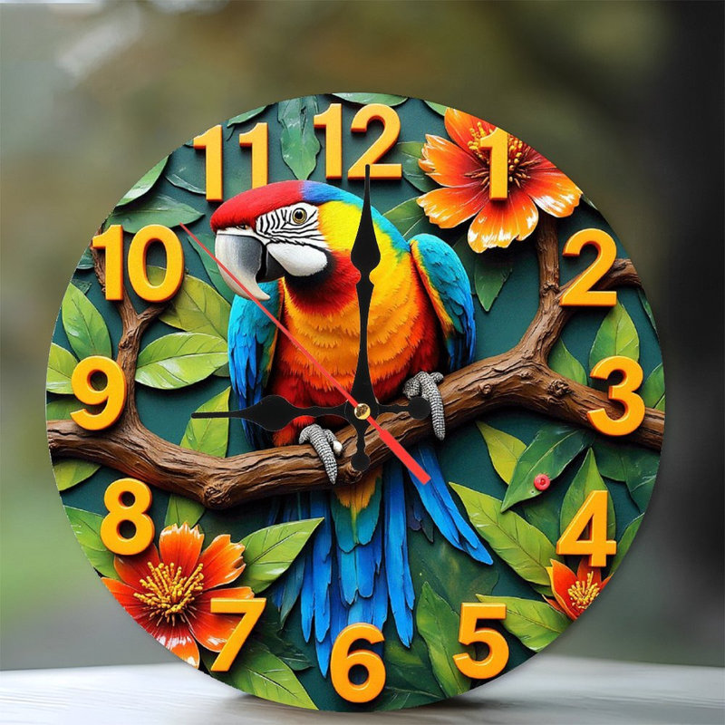 Horloge murale perroquet