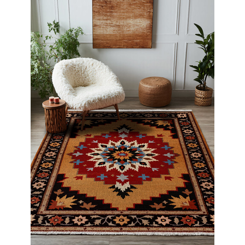 Tapis marocain coloré en coton et polyester à imprimé numérique Madeline Collection, Tapis de couloir 4 pi x 8 pi 3 po