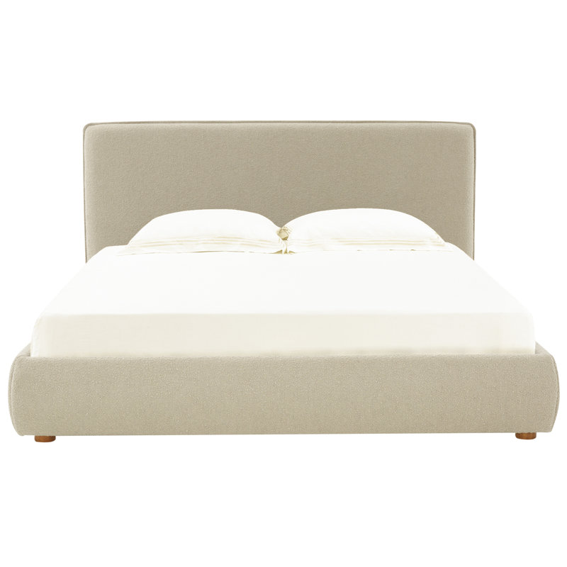 Callahan Upholstered Bed, King, Dark Green Chenille