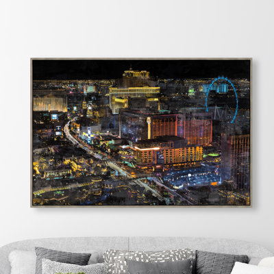 At At Night in Vegas par Sonia Noir - cadre flottant, impression sur toile