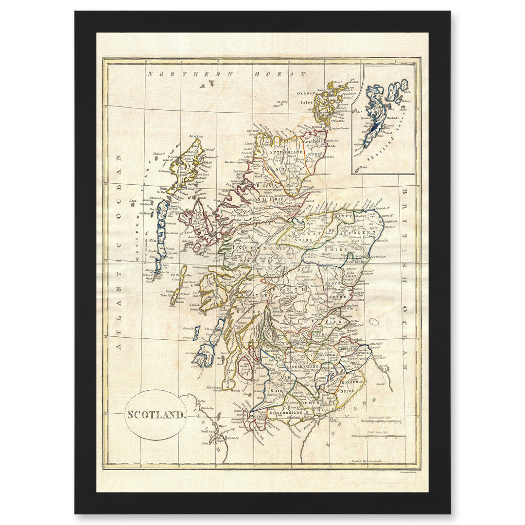 1799 Clement Cruttwell Vintage Map Of Scotland - Single Picture Frame Print