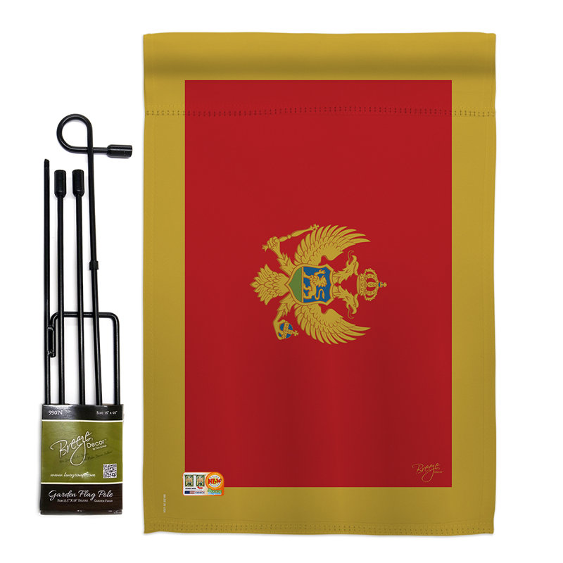 Ensemble drapeau 1 pi 7 po x 1 pi 1 po monténégro 2 côtés