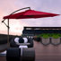 Parasol de patio rond en porte-à-faux de 10 pi avec contrepoids