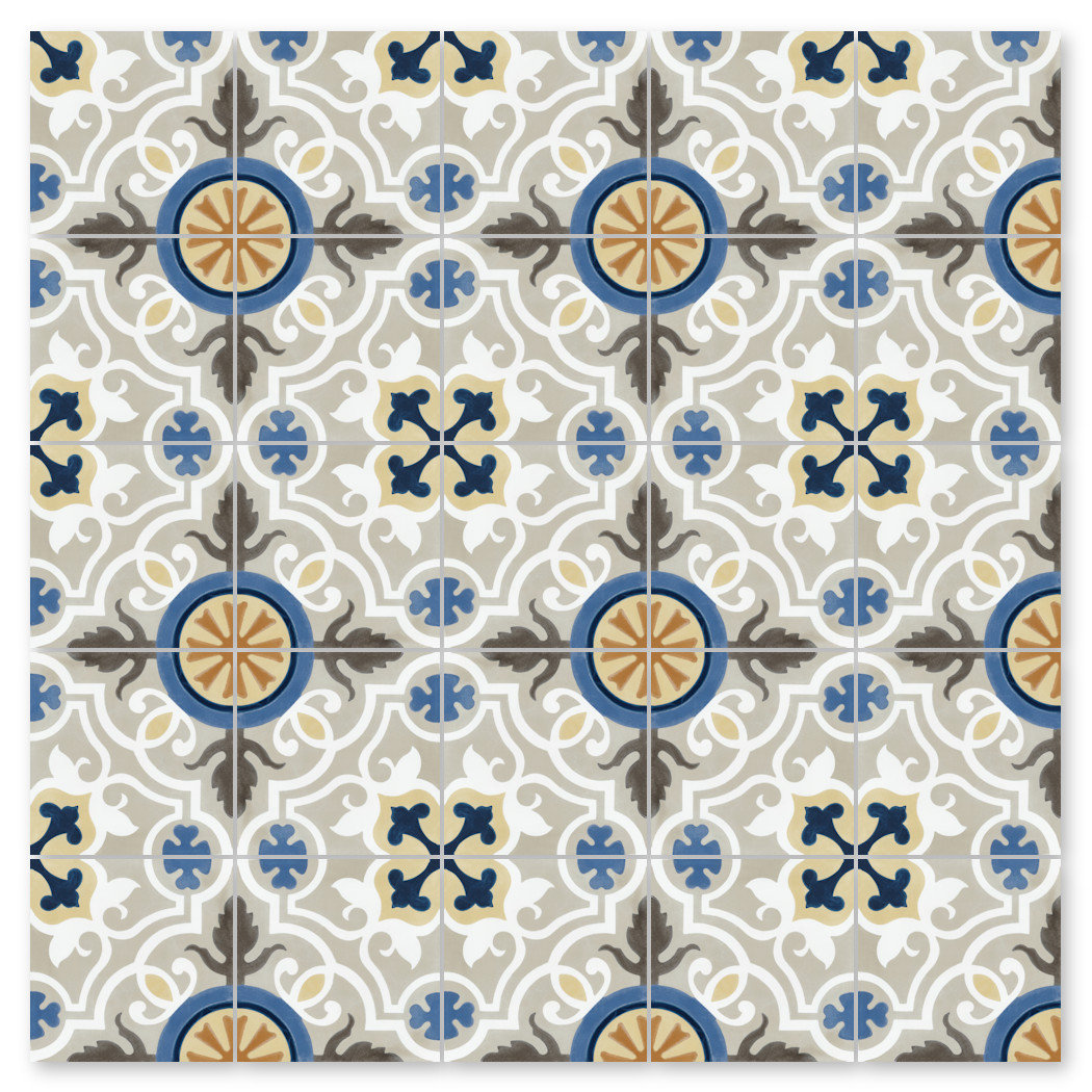 8" x 8" Cement Patterned Wall & Floor Tile Villa Lagoon Tile 