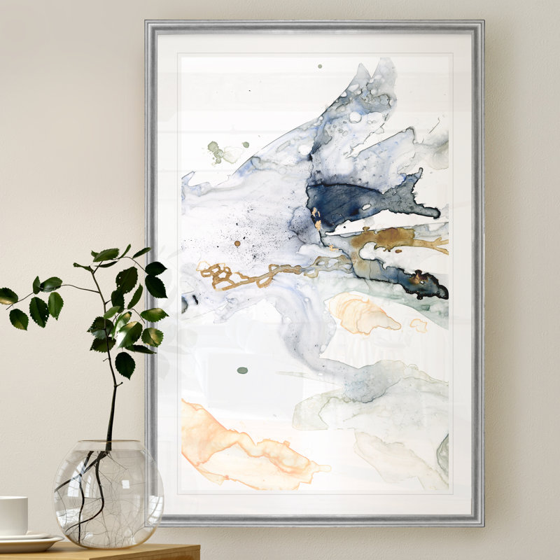 Organique entrelacé II - reproduction d'art sur toile, H 30,5 po x l 42,5 po, Impression encadrée, Argent argent