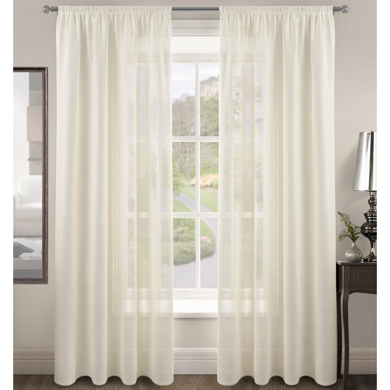 Kapellen Semi Sheer Curtain, 59cm Width x 54cm Drop, Beige