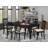 5 Piece Dinette Set for 4 Includes a Rectangle Dining Table with Butterfly Leaf and 4 Linen Fabric Dining Room Chairs, Black-121912369-126705083