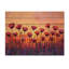 Coucher de soleil sur fond de coquelicots I - art mural traditionnel en bois sur bois de pin naturel-1493344364