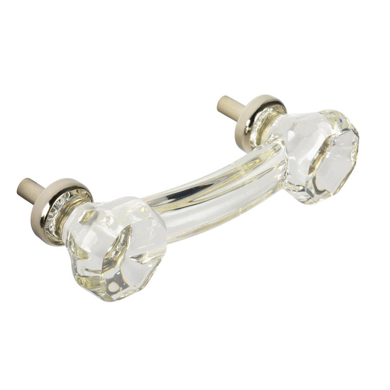 Elegance 3" Center to Center Arch Pull, Clear/Nickel
