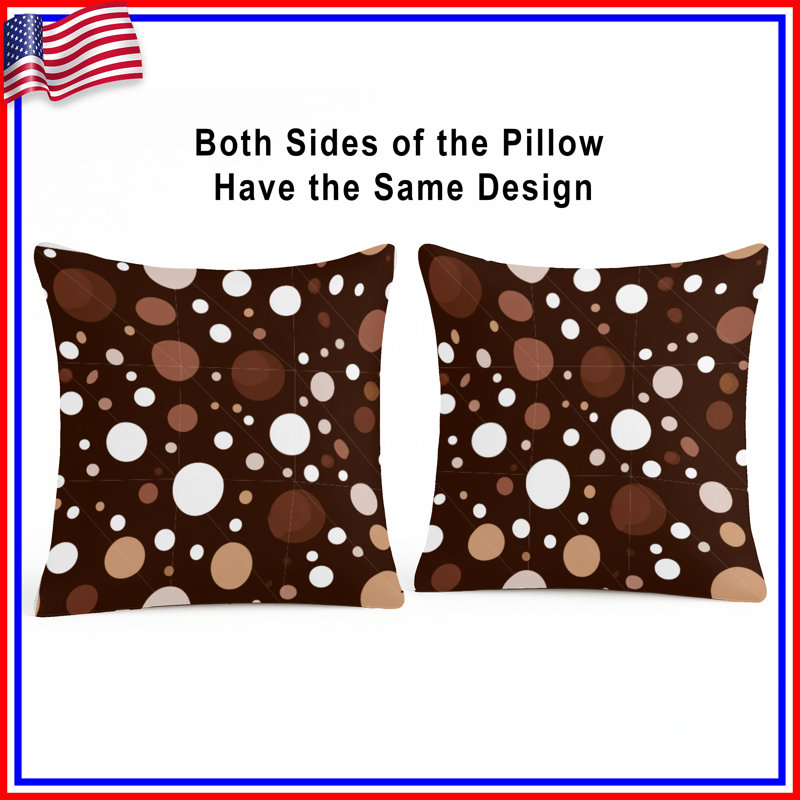 Coussin décoratif à pois, 26 po x 26 po