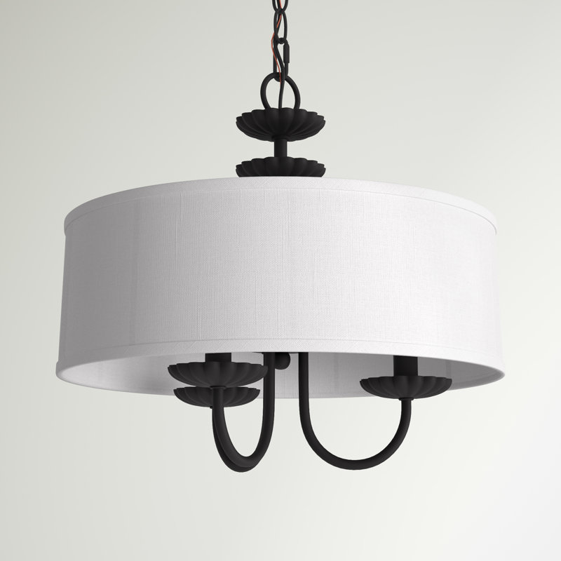 Lustre tambour à 3 lumières Lampert, Noir