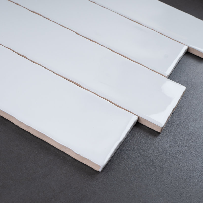 Rustic 2.95 in. X 11.81 in. Polished Ceramic Subway Wall Tile, White