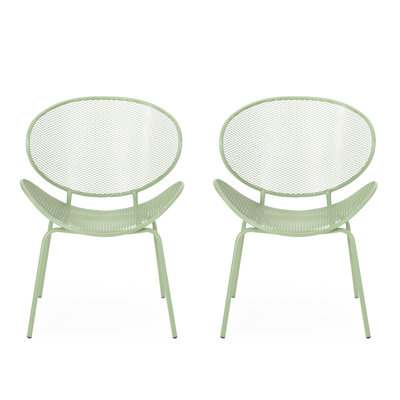 Outdoor Chair In Iron - Curvaceous For Relaxing, 25.5in Depth, 24.8in Width, 34in Height, 11.35lb Relaxation Time Curvaceous, 26.21in 24.42in 33.01in Weight