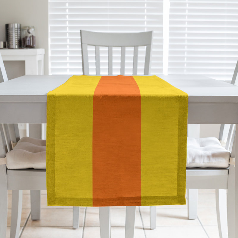 Chemin de table Seattle, 90 po x 16 po, Jaune / rouge-orange / jaune, Miami