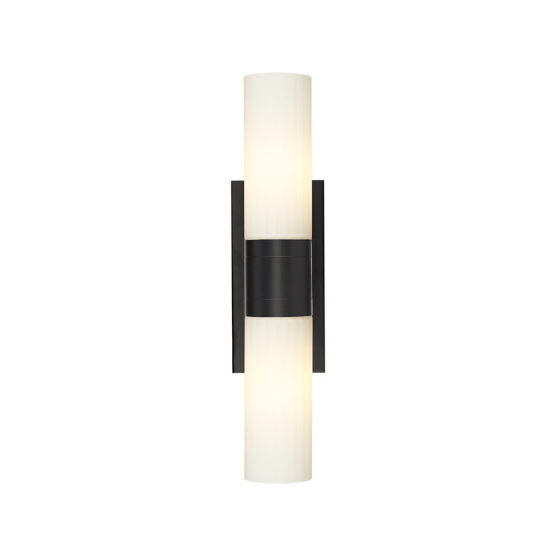 Éclairage pour meuble-lavabo mural 8 po Empire, Blanc, Noir mat
