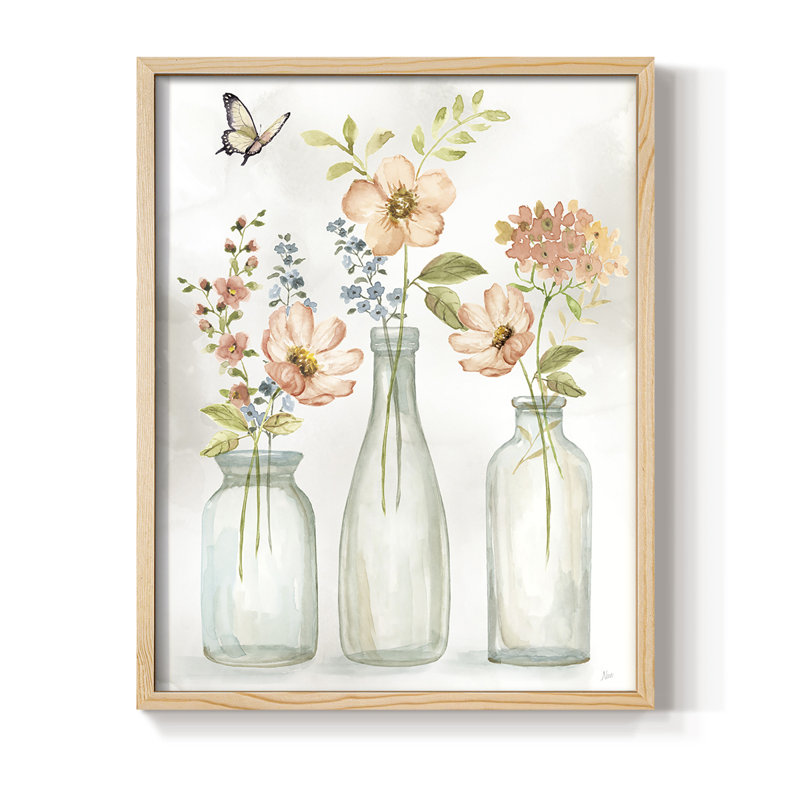 Summer Trio I, reproduction encadrée - bois massif, Naturel, H 11 po x l 9 po