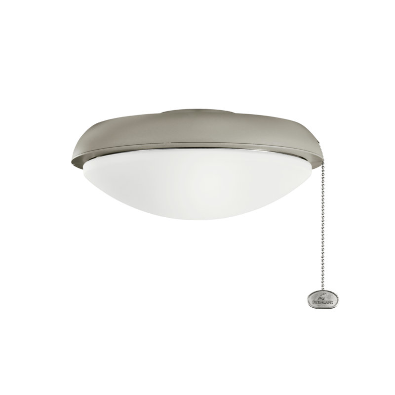 Climates Slim 1-Light LED Ceiling Fan Bowl Light Kit, Antique Satin Silver