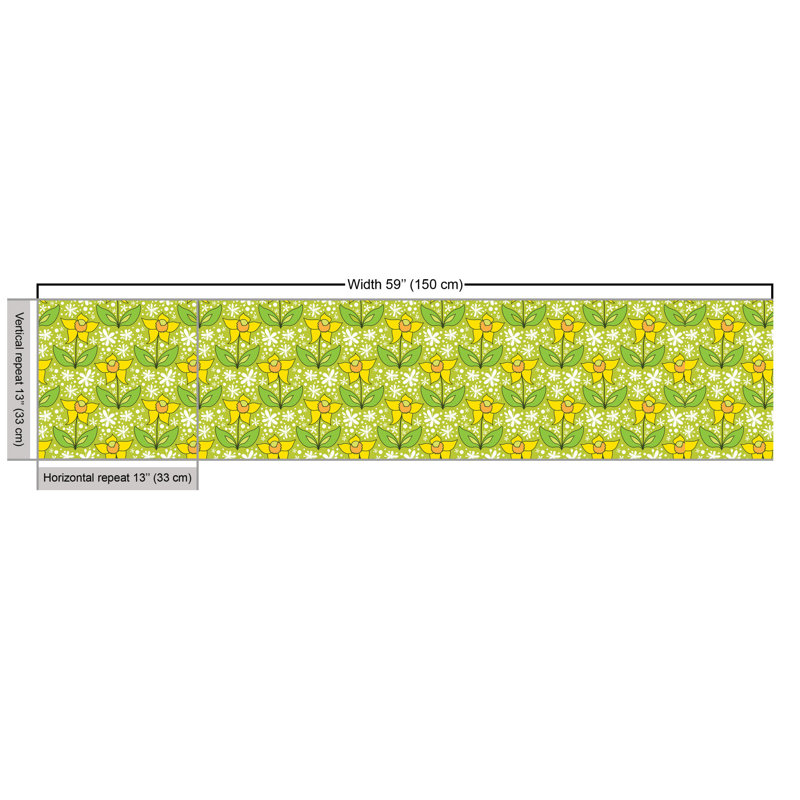 Cheon Simple Cartoonish Flowers Multi-Purpose Fabric