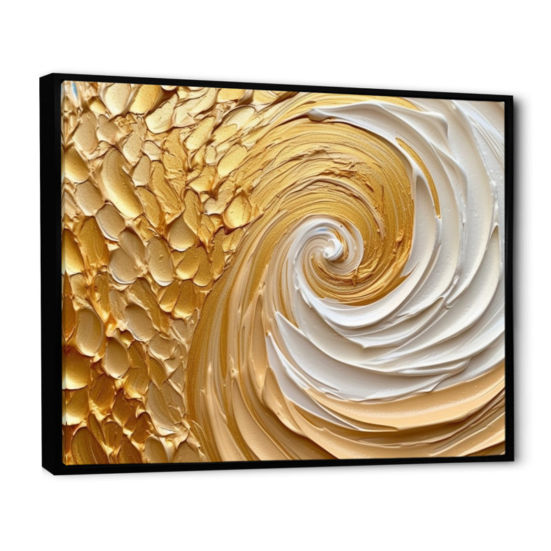 Art mural abstrait sur toile, spirale dorée, reproduction moderne - tourbillon éternel doré I, H 30 po x l 40 po x P 1,5 po