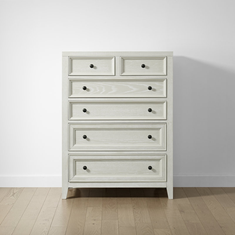 Commode à 6 tiroirs de 39 po de largeur avec tiroirs doublés de cèdre, Blanc