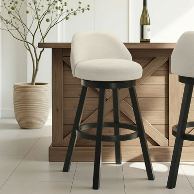 Tabouret de bar pivotant en bois Erika