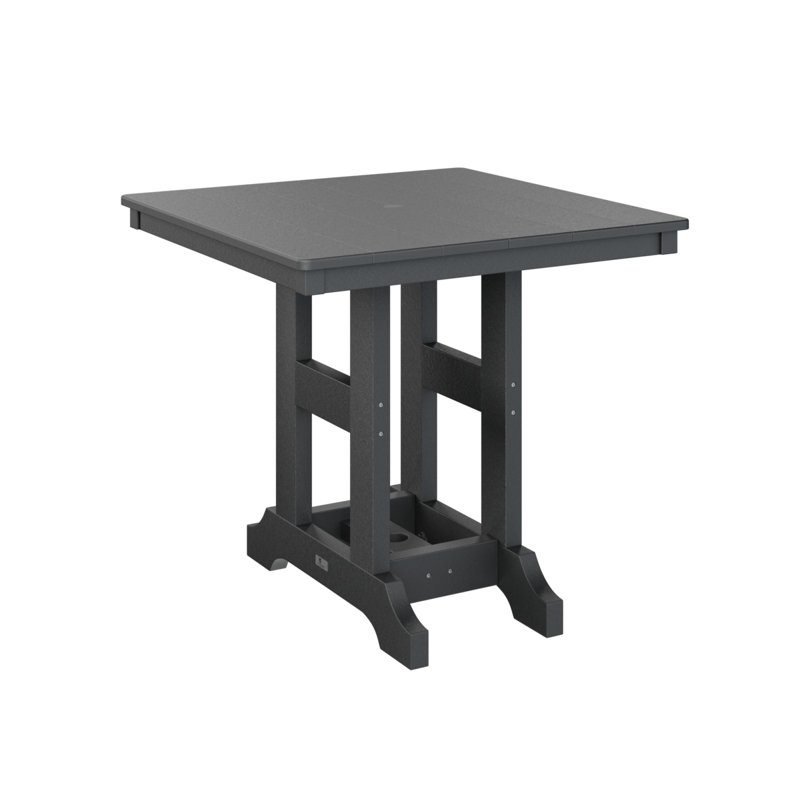 Garden Classic Outdoor Square Table, Black, 35.5" H x 33" W x 33" D