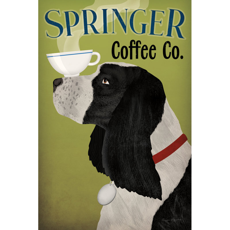 " Springer Coffee Co " by Ryan Fowler, 12" H x 8" W, Maple Single Picture Framed Paper with Mat
