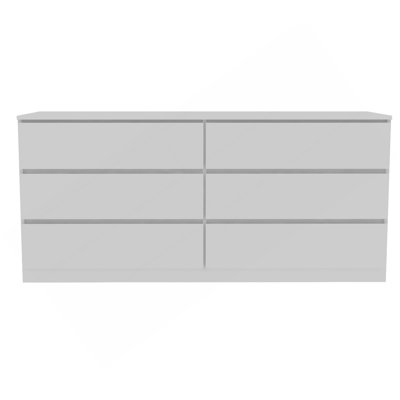 Commode rectangulaire blanche à 6 tiroirs