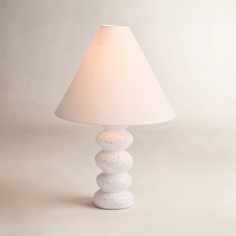 24" H White Resin Table Lamp