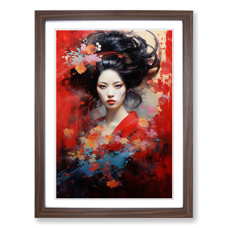 Single Picture Frame Print on Wood, Walnut Framed, 46cm H x 34cm W
