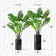 Arbre artificiel dans un pot de fleurs moderne, décoration d'arbre en soie artificielle Monstera (pot et arbre)-141567788-156323611