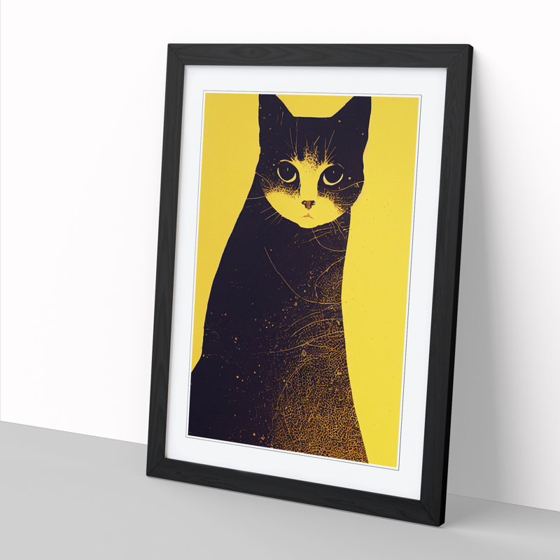 Cat Collage - Picture Frame Print, 34cm H x 25cm W, Oak Framed