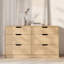 Large commode à 6 tiroirs, commode moderne avec poignées encastrées, organisateur de commode de rangement pour garde-robe de chambre de bébé, construction robuste avec quincaillerie anti-basculement-1516451047