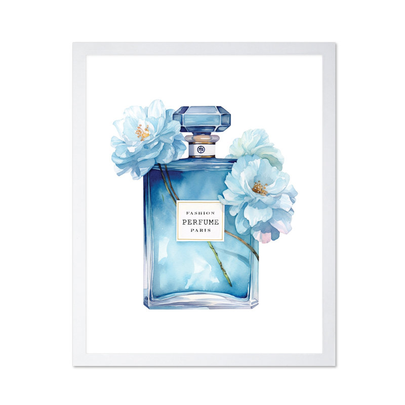 Parfum tendance bleu, Poster, White Framed, 16"H x 20"W