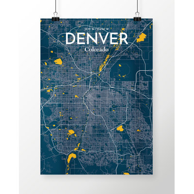 Denver City Map - No Frame Print