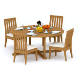 6 Seats 7 Pcs Grade-A Teak Wood Dining Set: 72" Round Table And 6 Caranas Armless Chairs #11Ca1700