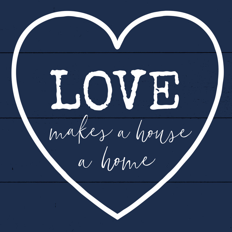 Home House Blue - Wrapped Canvas Print, 30cm H x 30cm W x 3.8cm D