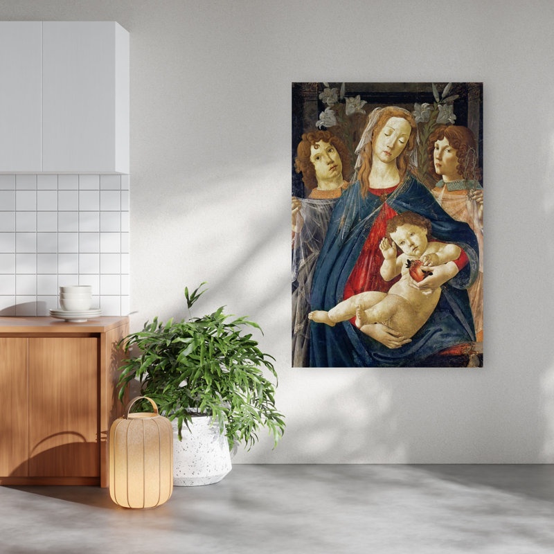 Virgin Of The Pomegranate Abstract Contemporary Lily Flower Fruit Wall Art Print, 152.4cm H x 101.6cm W