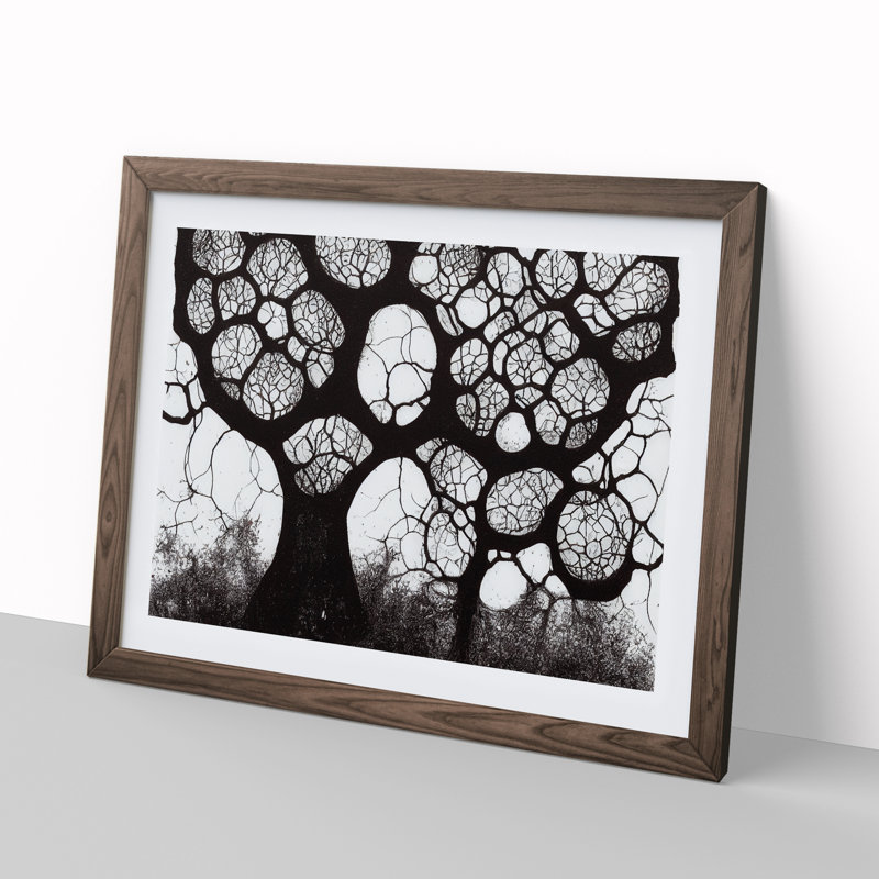XH1022-6839X Peaceful Tree - Picture Frame Print, 46cm H x 64cm W x 2cm D, Walnut Framed