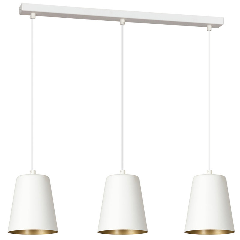 Normandie 3 - Light Kitchen Island Pendant, White-Gold