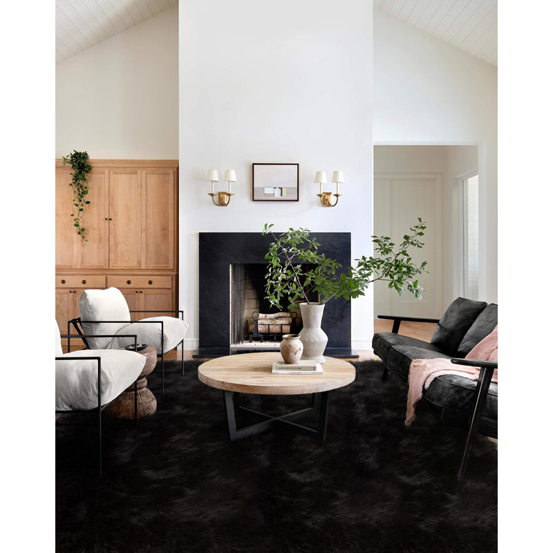 Mamdouh Faux Sheepskin Indoor Rug, Rectangle 10' x 14'
