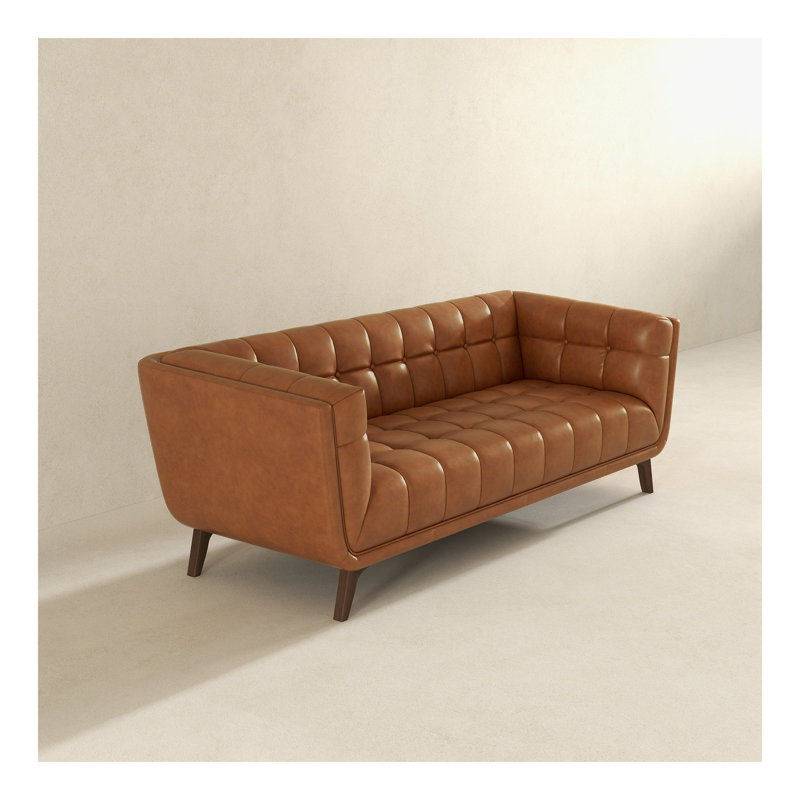 Addison Leather Sofa (84" Cognac)