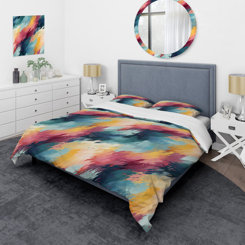 Literie à motif chevron Contemporary Artistry, Housse de couette simple + 1 taie décorative stan