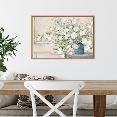 "Bouquet blanc encadré sur toile" par Julia Purinton, peinture