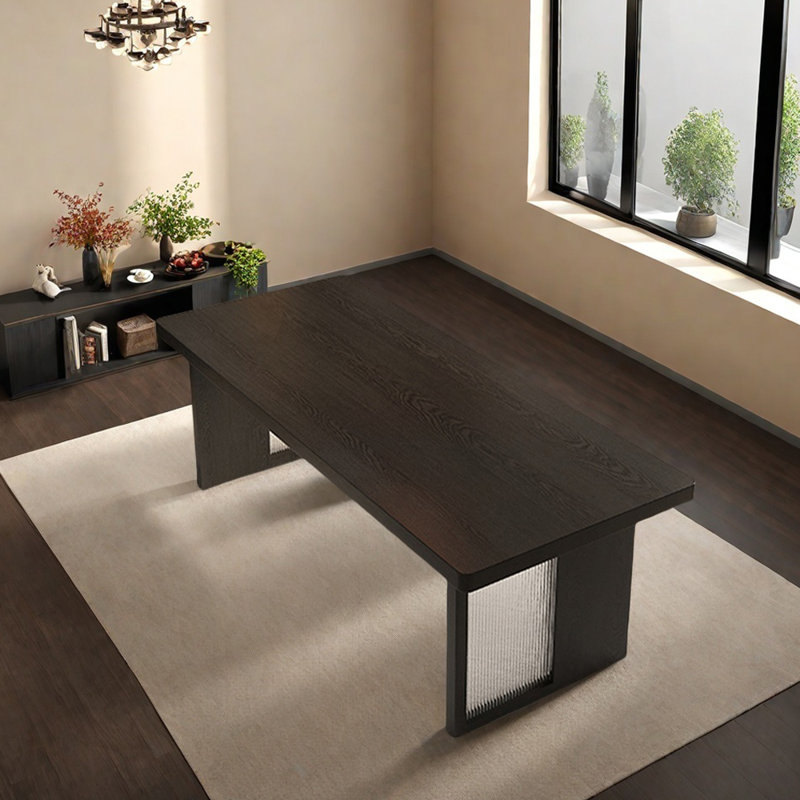 Grande table de bout en bois de frêne noir moderne, H 29,52 po x L 55,11 po x l 31,49 po