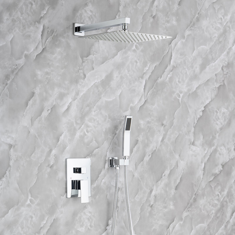 Système de douche complet avec valve brute, Chrome poli
