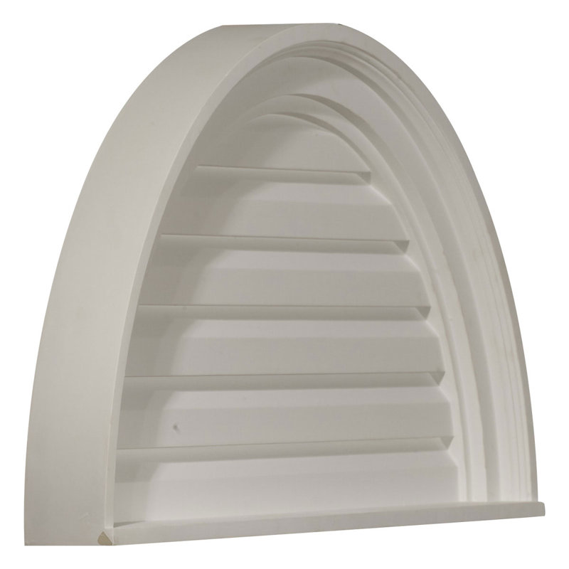 14"H x 28"W x 1 1/8" D Half Round Gable Vent Louvre, Non-Functional